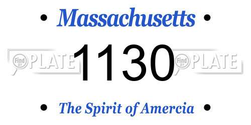 1130 Massachusetts License Plate