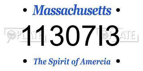 11307I3 Massachusetts License Plate
