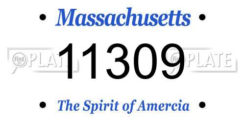 11309 Massachusetts License Plate