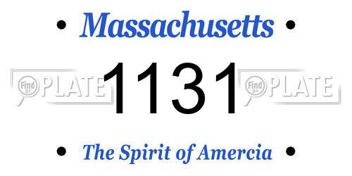 1131 Massachusetts License Plate