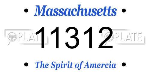 11312 Massachusetts License Plate