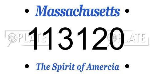 113120 Massachusetts License Plate