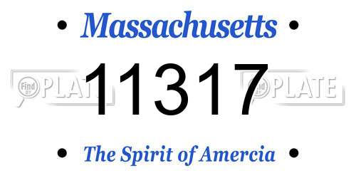 11317 Massachusetts License Plate