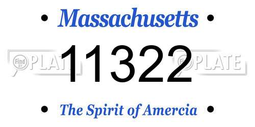 11322 Massachusetts License Plate