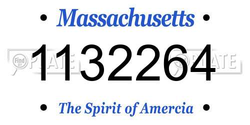 1132264 Massachusetts License Plate