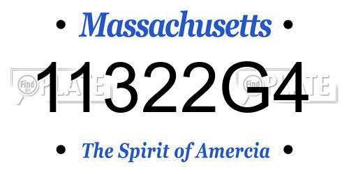 11322G4 Massachusetts License Plate