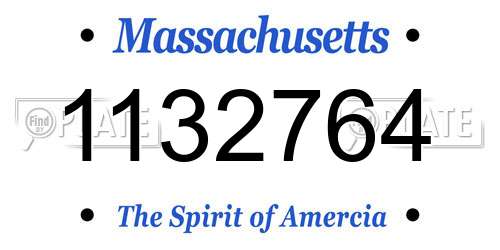 1132764 Massachusetts License Plate