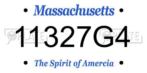 11327G4 Massachusetts License Plate