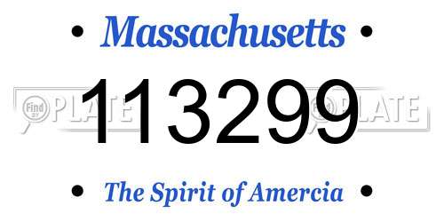 113299 Massachusetts License Plate