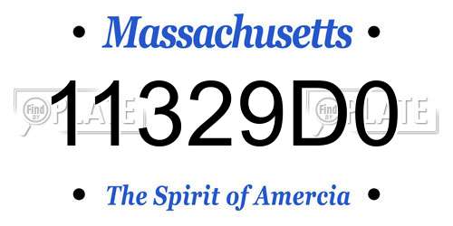 11329D0 Massachusetts License Plate