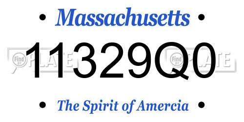 11329Q0 Massachusetts License Plate