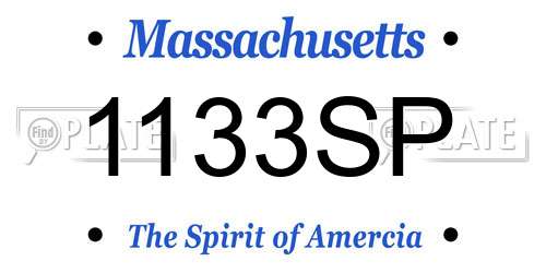 1133SP Massachusetts License Plate