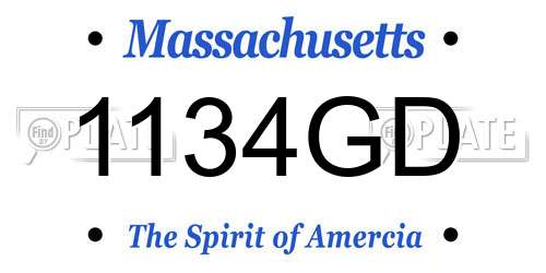 1134GD Massachusetts License Plate