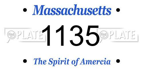 1135 Massachusetts License Plate