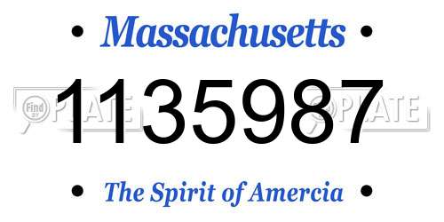 1135987 Massachusetts License Plate