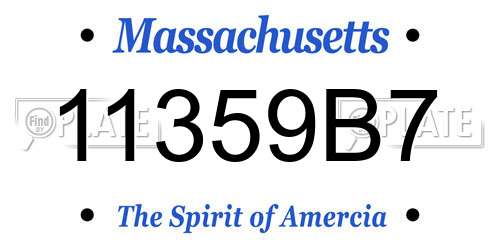 11359B7 Massachusetts License Plate