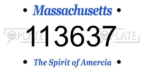 113637 Massachusetts License Plate
