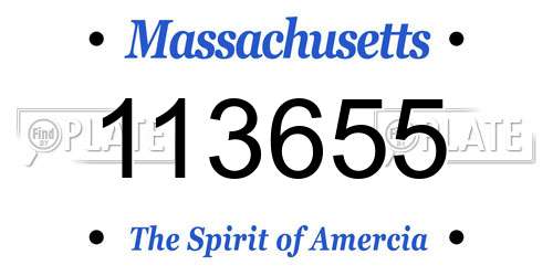 113655 Massachusetts License Plate