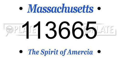 113665 Massachusetts License Plate