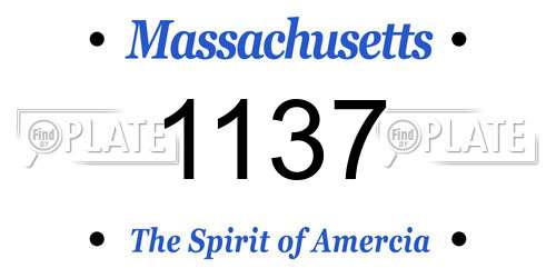 1137 Massachusetts License Plate