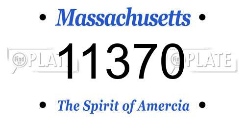11370 Massachusetts License Plate