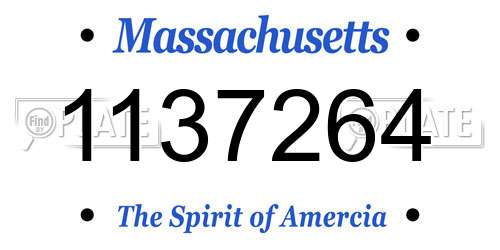 1137264 Massachusetts License Plate