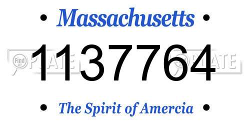 1137764 Massachusetts License Plate
