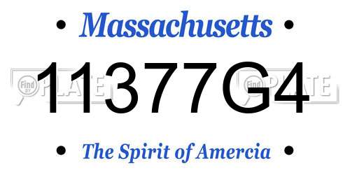 11377G4 Massachusetts License Plate