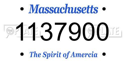 1137900 Massachusetts License Plate