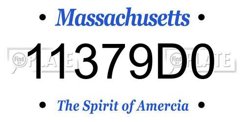 11379D0 Massachusetts License Plate