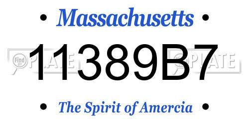 11389B7 Massachusetts License Plate