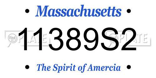 11389S2 Massachusetts License Plate