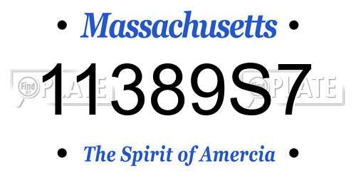 11389S7 Massachusetts License Plate