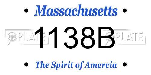 1138B Massachusetts License Plate