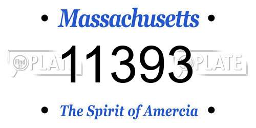 11393 Massachusetts License Plate