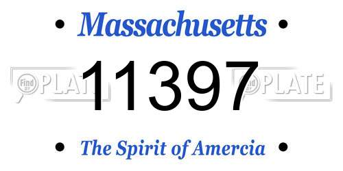 11397 Massachusetts License Plate
