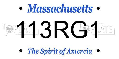 113RG1 Massachusetts License Plate
