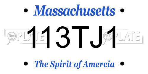 113TJ1 Massachusetts License Plate