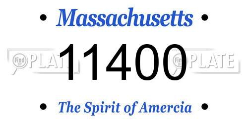 11400 Massachusetts License Plate