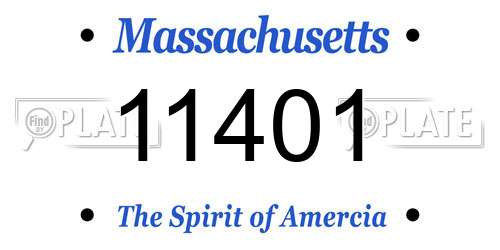 11401 Massachusetts License Plate