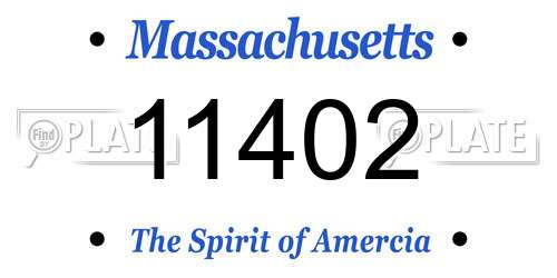 11402 Massachusetts License Plate