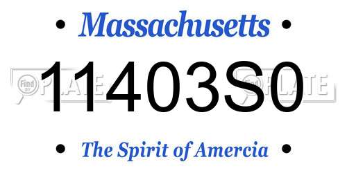 11403S0 Massachusetts License Plate
