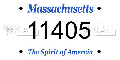 11405 Massachusetts License Plate