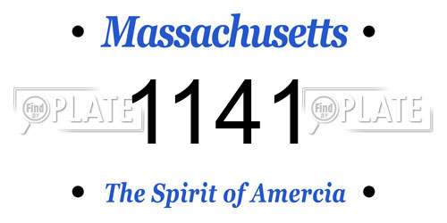 1141 Massachusetts License Plate