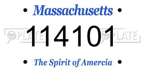 114101 Massachusetts License Plate