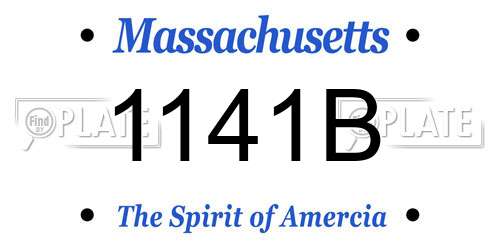 1141B Massachusetts License Plate
