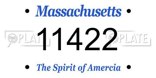 11422 Massachusetts License Plate