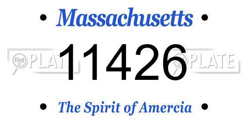 11426 Massachusetts License Plate