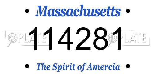 114281 Massachusetts License Plate