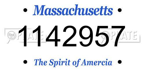 1142957 Massachusetts License Plate